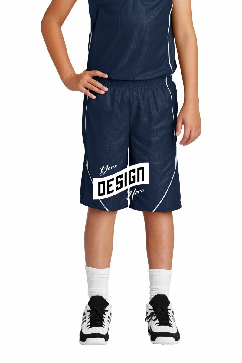 Sport-Tek ®  Youth PosiCharge ®  Mesh Reversible Spliced Short